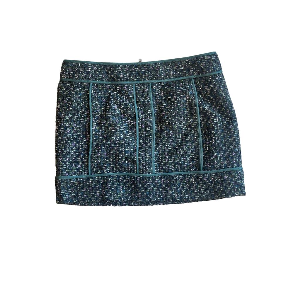 J. Crew Tweed Evergreen Wool Mini Skirt Fall Knit Womens 10 Knit Old Money Style